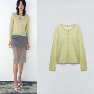 Zara SEMI-SHEER KNIT JACKET
GREEN 0/2142/089/500/02